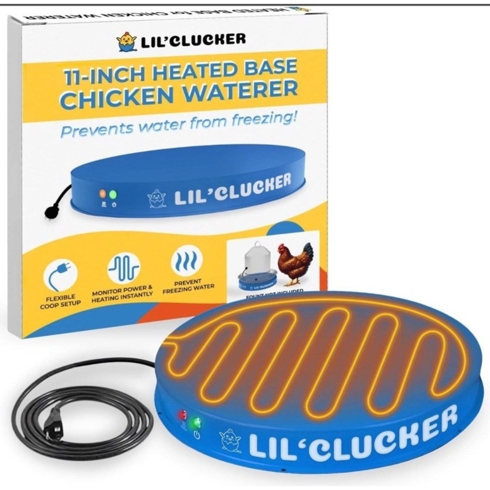 Lil' Clucker 11" Heated Waterer Base NIB Blue